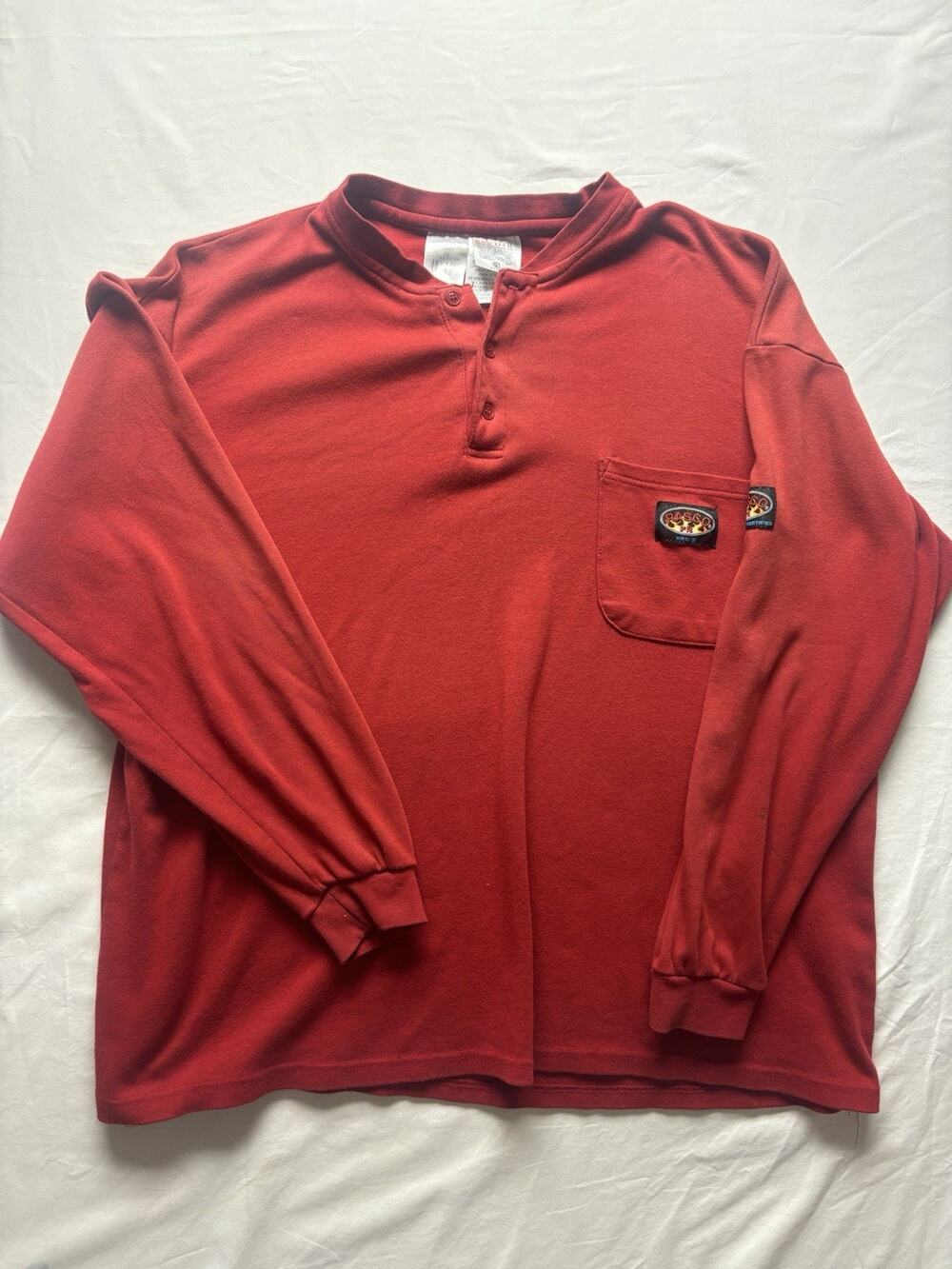 Rasco FR Shirt Men XXL Long Sleeve Henley Cotton ATPV 10 HRC 2 Fire Retardant